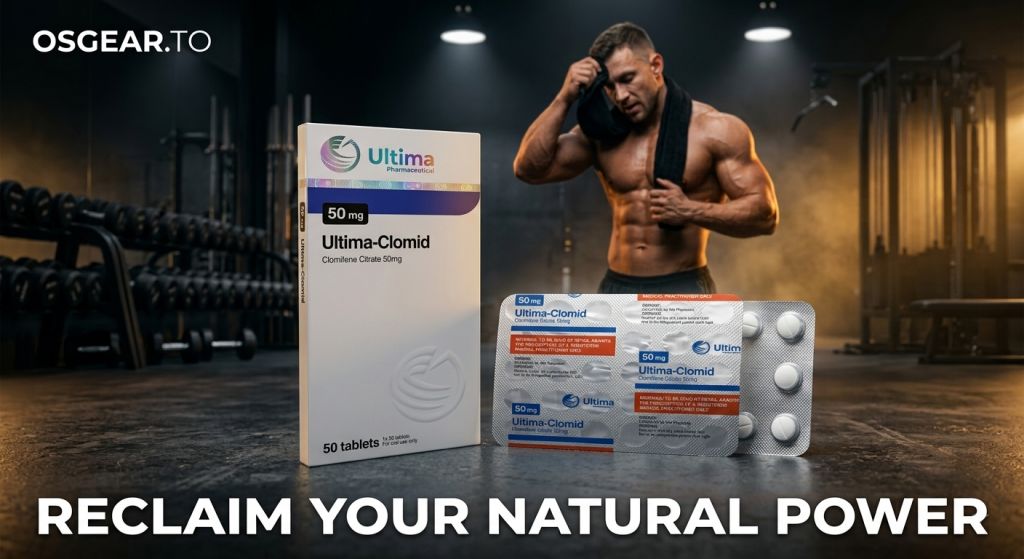 Blister pack of Ultima Clomid for Sale USA for post-cycle testosterone recovery.